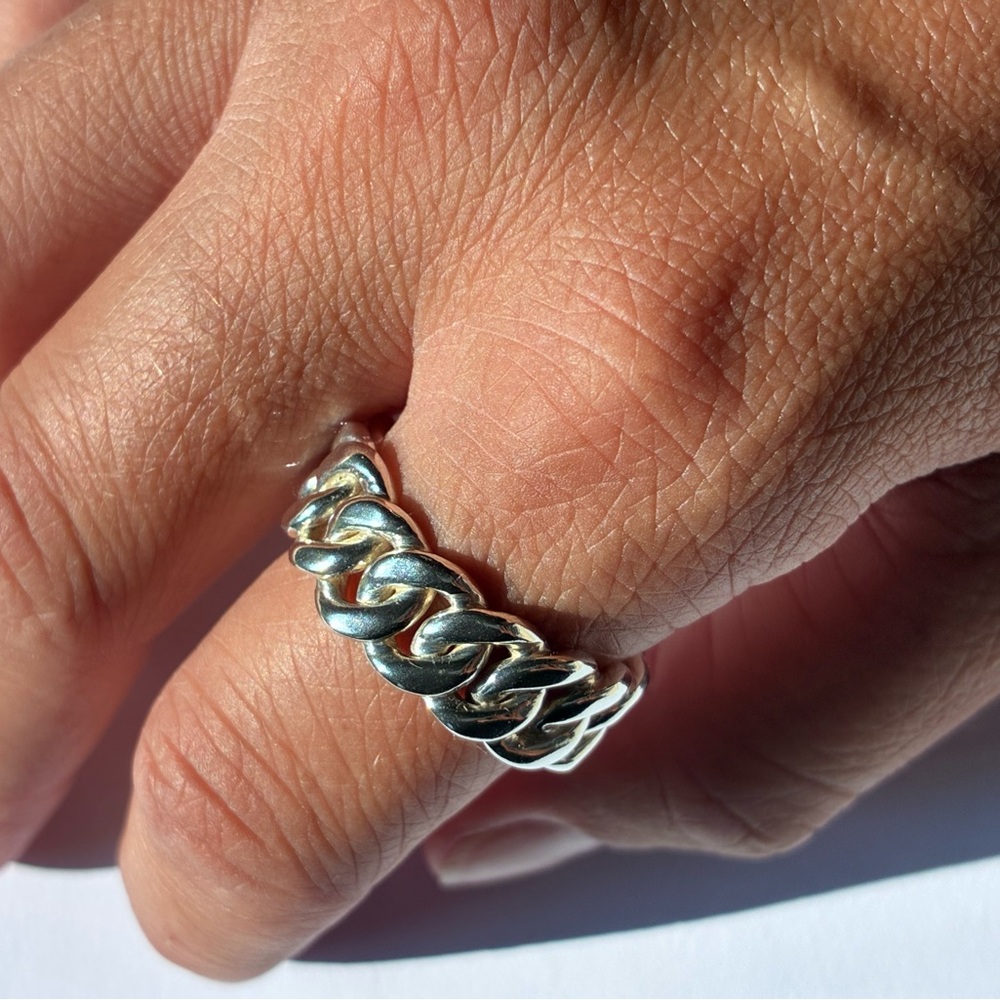 Silver Curb Chain Ring